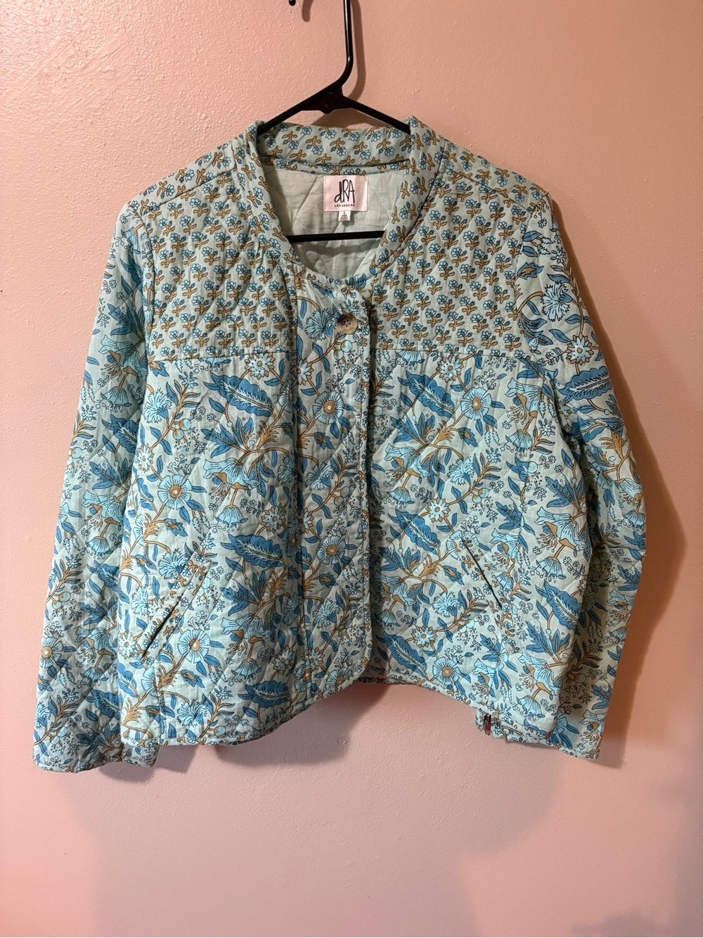 Anthropologie dRA Los Angeles Floral Quilted Jacket women’s size Large